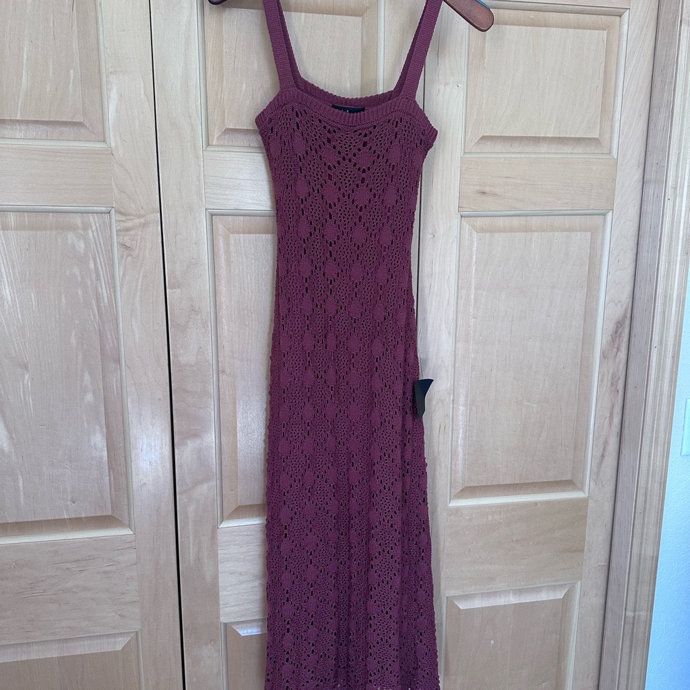 Lulus Rust Crochet Dress